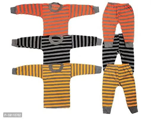 Kids Thermal (Top  Pajama) Set for Baby Boys  Baby Girls, Pack of 3 Sets