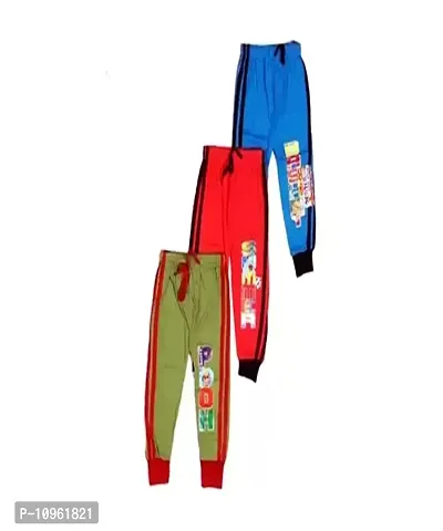 Baby Boys and Girls Regular Fit Cotton Fleece Track Pants for Kids Pajama Bottom Rib Leggings for Boys Pajama Multi Color Pack of 3