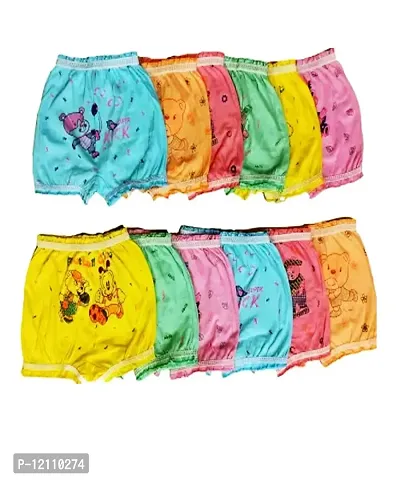 Baby Girls/Boys Cotton Panty/Panties Pure 100% Multicolored Blommers Children Assorted Coloured Frozen Printed Hipster Regular fit Undergarment Shorty 12 PCS