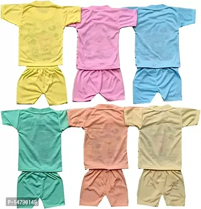 Soft Hosiery Cotton Dress for Newborn Baby Boy  Girl Clothing Round Neck T-shirt with Shorts, Combo Pack of 6-thumb2