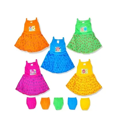 Pure Skirt for Baby Girl Casual Gown/Gathered Dress/Frock for Baby Girl-Pack of 5