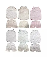 Baby Girls Cotton Printed Sleeveless Knee-Length A-Line Frock and Pantie Set Combo Pack of 6 (Multicolour, 0-12 Months)-thumb1