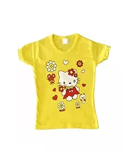 Kids Girls Half Cap Sleeve Hosiery Top/Tshirt (Multicolor,Pack of 05)-thumb2