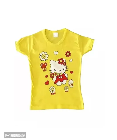 Kids Girls Half Cap Sleeve Hosiery Top/Tshirt (Multicolor,Pack of 05)-thumb3