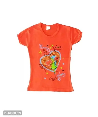 Kids Girls Half Cap Sleeve Hosiery Top/Tshirt (Multicolor,Pack of 05)-thumb4