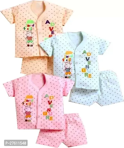 Baby Boys  Baby Girls Casual Shirt Shorts  (Multicolor) 03 SET-thumb0