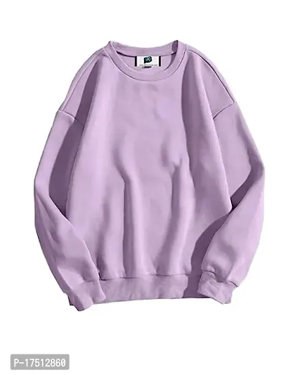 Comfortable Pullover Purple Cotton Blend Sweatshirt For Women-thumb0