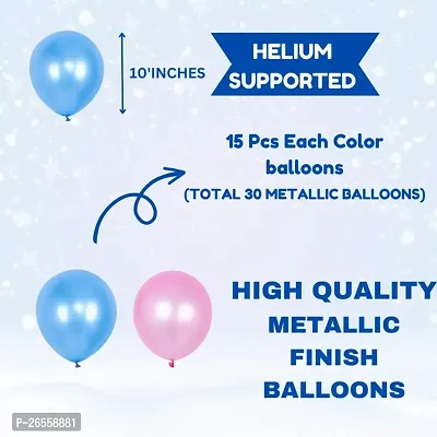 Puchku Baby shower props for photoshoot decoration items 68 Pcs Combo with it?s a girl  it?s a boy printed balloons, metallic balloons, baby shower props, craddle foil balloon for mom to be-thumb4