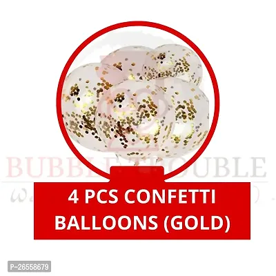 Bubble Trouble Happy Anniversary Balloons Decoration Kit Combo For Husband Wife Girlfriend Boyfriend,Anniversary Foil, Love Foil, Confetti Balloon,Heart, 40 Pcs Balloons (Red Gold Theme, Pack of 50)-thumb5
