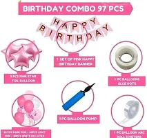 Trendy Pink Girls Boys Happy Birthday Balloon Banner Decoration Kit Combo-thumb2