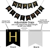 Trendy Happy Birthday Balloons Quarantine Theme Decorations Black Gold Supplies Foil Balloon-thumb1