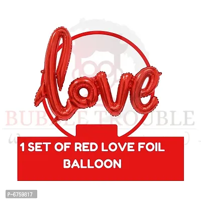 Happy Anniversary Balloons Decoration Kit Combo 16 Letters Banner, Love Foil, Fairy Light, Heart Foil, Glue Dot And 45 Pcs Balloons Husband First Girls Boys Home (Red Gold, Pack Of 53)-thumb3