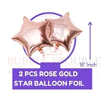 1 Pack Happy Birthday Foil (Silver)+ 2 Pcs Fringe Foil Curtain (Rose Gold)+ 2 Pcs Star Foil (Rose Gold) + 1Pc Glue Dot + 1 Pc Arch And Pack Of 49 Hd Metallic Pastel Balloons (7 Colors)+-thumb2