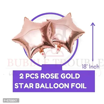 1 Pack Happy Birthday Foil (Silver)+ 2 Pcs Fringe Foil Curtain (Rose Gold)+ 2 Pcs Star Foil (Rose Gold) + 1Pc Glue Dot + 1 Pc Arch And Pack Of 49 Hd Metallic Pastel Balloons (7 Colors)+-thumb3