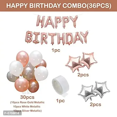 Rose Gold Birthday Decoration Kit -36Pcs-thumb2