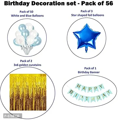 Blue Birthday Party Decorations Set For&nbsp;Boys Birthday Decorations , Pack Of 56-thumb2