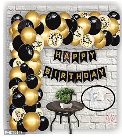 Black Gold Confetti Birthday Balloon Arch Garland Kit&nbsp; Black Gold Confetti Balloons For Birthday&nbsp; Decorations Pack Of 114&nbsp;-thumb0