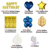 Golden And Blue Decoration Items - Pack Of 44 Pcs-thumb1