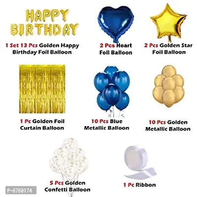 Golden And Blue Decoration Items - Pack Of 44 Pcs-thumb2