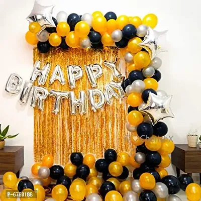 Golden Birthday Decoration Items - 65Pcs Combo-thumb0