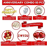 Bubble Trouble Red Gold Anniversary Decorations Party Items Home Set (50 Pcs) Foil i love you candle Confetti Heart Balloons Anniversary Party Anniversary Decoration at Home Surprise Wife-thumb1