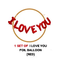 Bubble Trouble Proposal Decoration Items Combo Kit (Pack of 2) I Love You Foil Balloons Decoration Kit With LED Lights Weddding Anniversary Surprise Home Bedroom Party Couple Romantic, Red Theme-thumb3