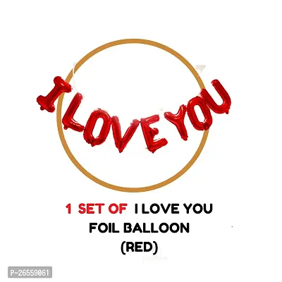 Bubble Trouble Proposal Decoration Items Combo Kit (Pack of 2) I Love You Foil Balloons Decoration Kit With LED Lights Weddding Anniversary Surprise Home Bedroom Party Couple Romantic, Red Theme-thumb4