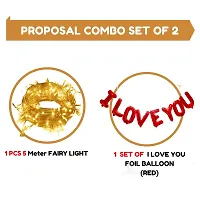 Bubble Trouble Proposal Decoration Items Combo Kit (Pack of 2) I Love You Foil Balloons Decoration Kit With LED Lights Weddding Anniversary Surprise Home Bedroom Party Couple Romantic, Red Theme-thumb1