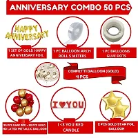 Bubble Trouble Red Gold Anniversary Decorations Party Items Home Set (50 Pcs) Foil i love you candle Confetti Star Balloons Anniversary Party Anniversary Decoration at Home Surprise Wife-thumb1