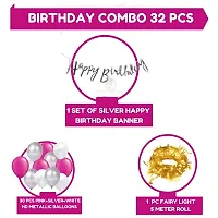 Bubble Trouble Happy Birthday balloons Decoration Kit BuntingLED Light Metallic balloons for Kids baby Unicorn Theme 1st Bday items First 2nd 5th 16th 18th Birthday Decoration (Pack of 32)-thumb1