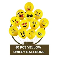 Bubble Trouble Happy Birthday Decoration Kit Combo Set Emoji Smiley Balloons Fairy LED Light Polka Dot Bday Foil Curtains Girls Boys Kids Home Party First 1 18 21 16 24 25 50 (Multicolor, Pack Of 58)-thumb4