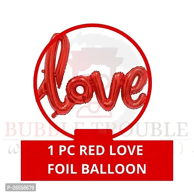 Bubble Trouble Happy Anniversary Balloons Decoration Kit Combo For Husband Wife Girlfriend Boyfriend,Anniversary Foil, Love Foil, Confetti Balloon,Heart, 40 Pcs Balloons (Red Gold Theme, Pack of 50)-thumb4