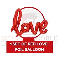 Bubble Trouble Happy Anniversary Balloons Decoration Kit Combo 16 Letters Foil, Fairy Light, Love Foil, Heart Foil  45 Pcs Balloons Husband Marriage First Girls Boys (Red Theme, Pack of 50)-thumb4