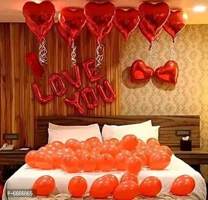 Trendy I Love You Balloons Heart Foil Balloons Metallic Balloons With Silver Ribbon