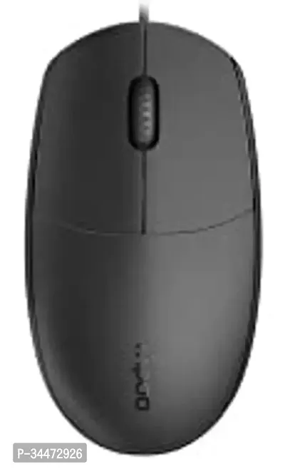 RAPOO N100 Wired Mouse Corded USB Mouse for Mac or Windows PC Laptop/Desktop, for Right or Left Hand Use, Black (Black)