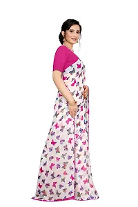 INDIAN PEHNAWA Women's Woven Pure Georgette Saree Without Blouse Piece (BUTTERFLY PINK_Pink)-thumb2