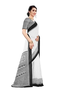 INDIAN PEHNAWA POLKA PRINT BLACK COLOURED CHIFFON SAREE WITH BLOUSE PIESCE-thumb2