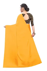 INDIAN PEHNAWA BRIGHT ORANGE COLOURED SATTIN SAREE WITH BLOUSE PIESCE-thumb2