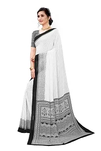 INDIAN PEHNAWA POLKA PRINT BLACK COLOURED CHIFFON SAREE WITH BLOUSE PIESCE-thumb1