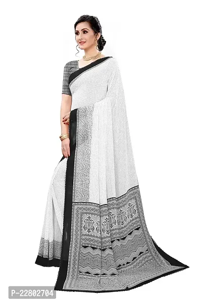 INDIAN PEHNAWA POLKA PRINT BLACK COLOURED CHIFFON SAREE WITH BLOUSE PIESCE-thumb2