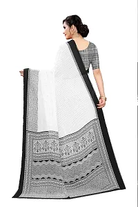 INDIAN PEHNAWA POLKA PRINT BLACK COLOURED CHIFFON SAREE WITH BLOUSE PIESCE-thumb3