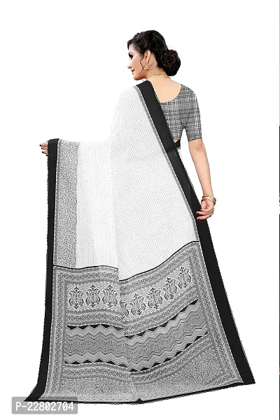 INDIAN PEHNAWA POLKA PRINT BLACK COLOURED CHIFFON SAREE WITH BLOUSE PIESCE-thumb4