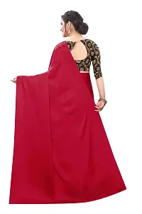 INDIAN PEHNAWA BRIGHT MAROON COLOURED SATTIN SAREE WITH BLOUSE PIESCE-thumb2