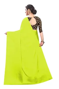 INDIAN PEHNAWA BRIGHT LIGHT GREEN COLOURED SATTIN SAREE WITH BLOUSE PIESCE-thumb2