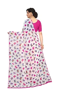 INDIAN PEHNAWA Women's Woven Pure Georgette Saree Without Blouse Piece (BUTTERFLY PINK_Pink)-thumb3