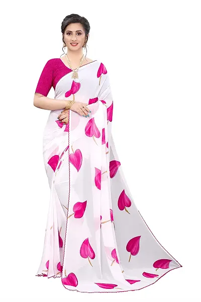 INDIAN PEHNAWA DIGITAL PRINT COLOURED CHIFFON SAREE WITH BLOUSE PIESCE