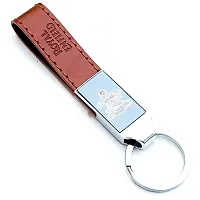 JSR ENTERPRISES PRESENTS LEATHER KEYCHAINS AND KEYRINGS COMPATIBLE WITH CARS AND BIKES ( ROYAL ENFIELD ) (ROYAL ENFIELD BROWN LEATHER STRAP METALLIC TOUCH)-thumb1