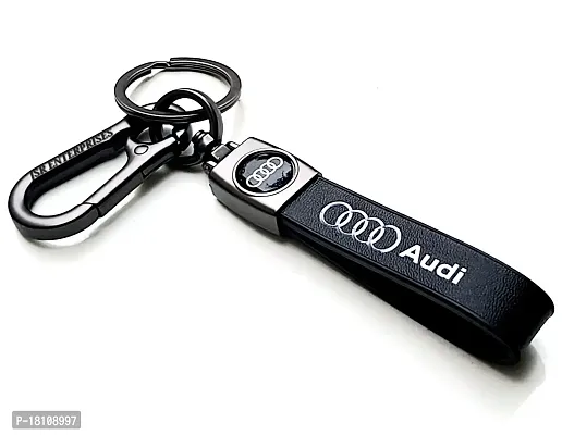 JSR ENTERPRISES PRESENTS LEATHER KEYCHAIN AND KEYRING COMPATIBLE WITH AUDI (FREE POP IT BUBBLE KEYCHAIN) (AUDI PRINTED LEATHER KEYCHAIN)-thumb2