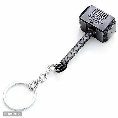JSR ENTERPRISES PRESENTS MULTICOLORED BUY ONE GET ONE FREE THOR HAMMER KEYCHAIN AND KEYRING | THOR HAMMER | THOR KEYCHAIN | SHIVA TRIDENT KEYCHAIN FREE FOR CAR AND BIKE (THOR HAMMER KEYCHAIN GREY)-thumb4