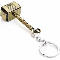 JSR ENTERPRISES PRESENTS MULTICOLORED BUY ONE GET ONE FREE THOR HAMMER KEYCHAIN AND KEYRING | THOR HAMMER | THOR KEYCHAIN | SHIVA TRIDENT KEYCHAIN FREE FOR CAR AND BIKE (THOR HAMMER KEYCHAIN GOLD)-thumb2